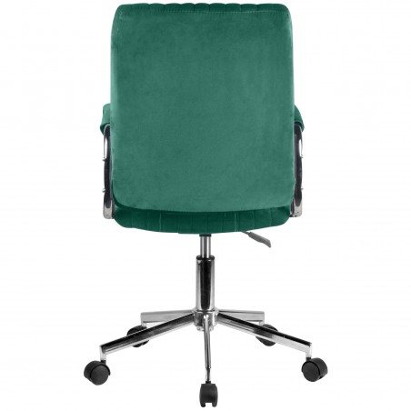 Chaise pivotante à roulettes velour AKORD FD24 Vert Bouteille - 5
