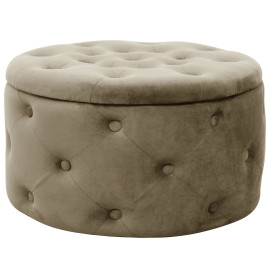 Pouf de Rangement avec Couvercle matelassé AKORD ALIA velour...