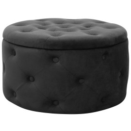 Pouf de Rangement avec Couvercle matelassé AKORD ALIA velour...