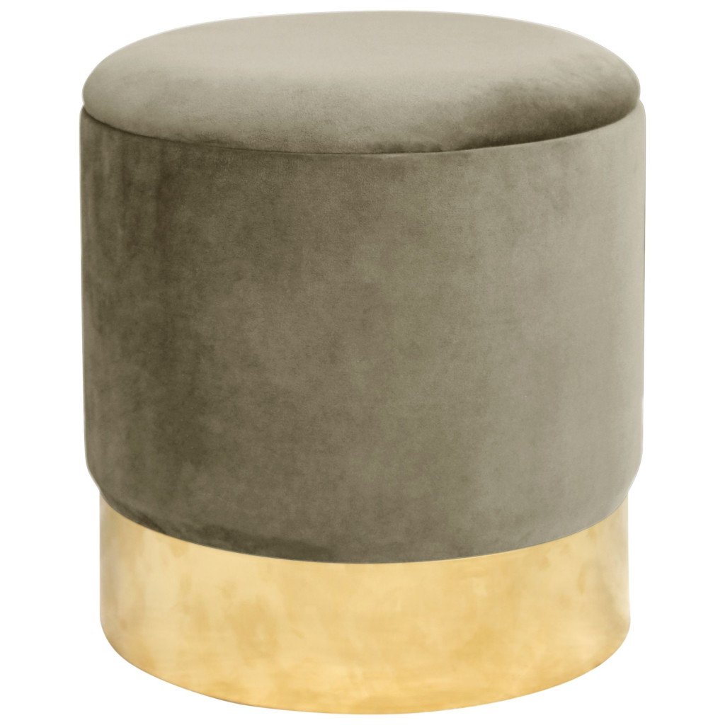Pouf de Rangement avec Couvercle AKORD GOLDEN velour colour Beige hauteur 40 cm - 1 Pouf de Rangement avec Couvercle AKORD GOLDEN velour colour Beige hauteur 40 cm - 1