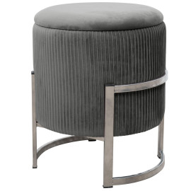 Pouf de Rangement avec Couvercle AKORD PORTO velour colour...