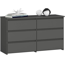 Commode AKORD CL100 Gris Graphite 100 cm 6 tiroirs façade Gris...