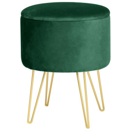 Pouf de Rangement avec Couvercle AKORD LILI velour colour Vert...