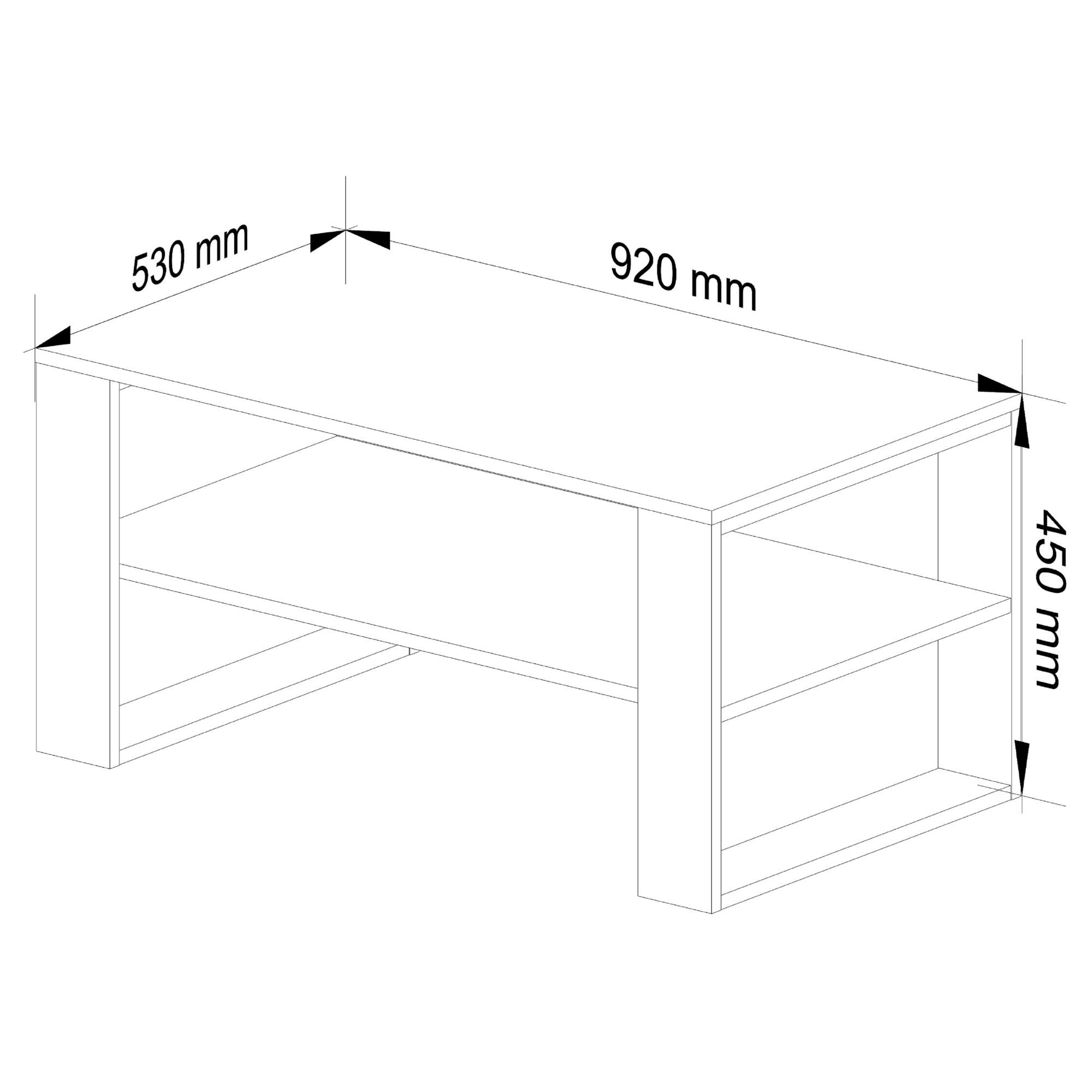 Table basse AKORD ALEX Chêne Craft 92 cm pieds Blanc 92x53x45 cm - AKORD Table basse
