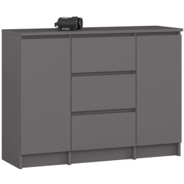 Commode AKORD K100 Gris Graphite 101 cm 2 portes 3 tiroirs...