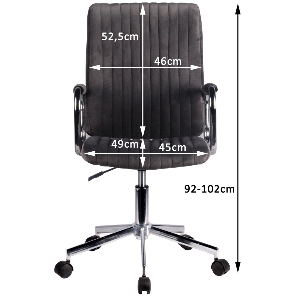 Chaise pivotante à roulettes velour AKORD FD24 Vert Bouteille - 3