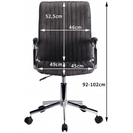 Chaise pivotante à roulettes velour AKORD FD24 Vert Bouteille - 3