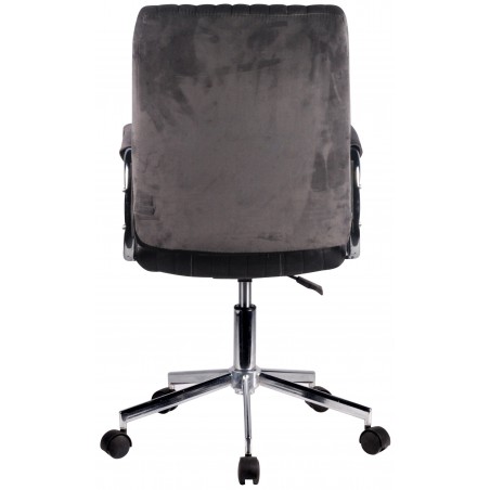 Chaise pivotante à roulettes velour AKORD FD24 Gris - 5
