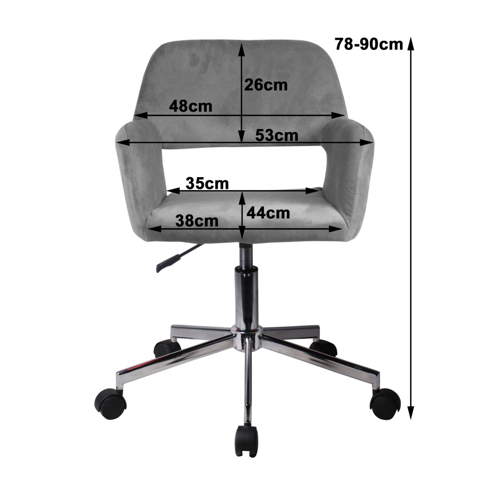 Fauteuil pivotant à roulettes velour AKORD FD22 Vert Bouteille - 3
